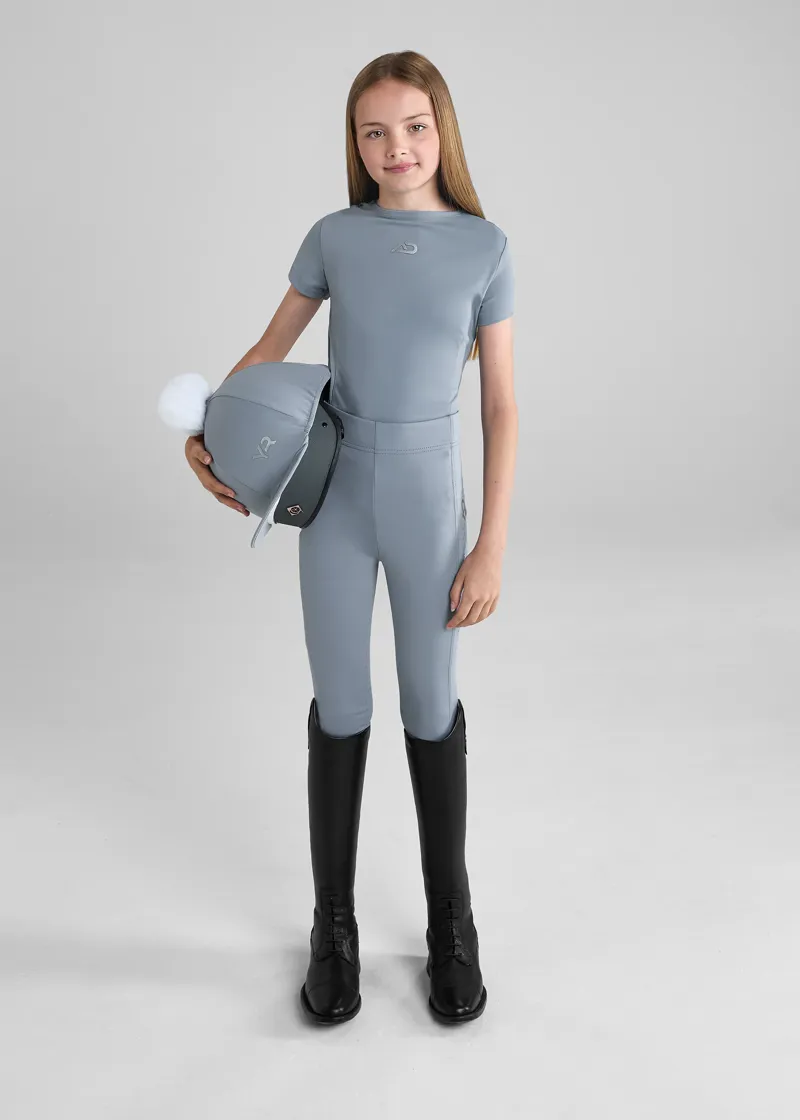 Aztec Diamond Young Rider Pom Hat Silk - Ash Blue-1