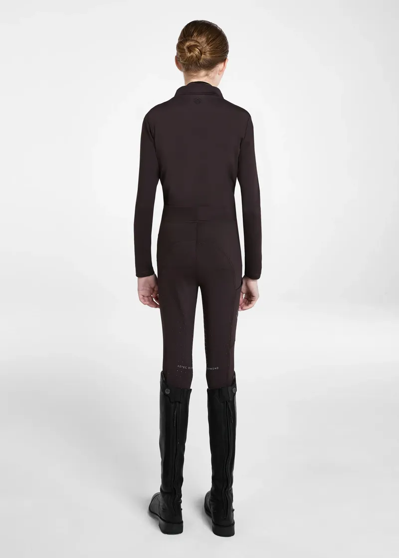 Aztec Diamond Young Rider Base Layer - Espresso-5
