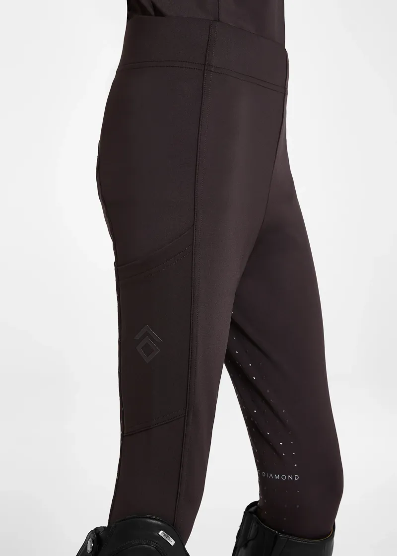 Aztec Diamond Young Rider Full Seat Leggings - Espresso-1