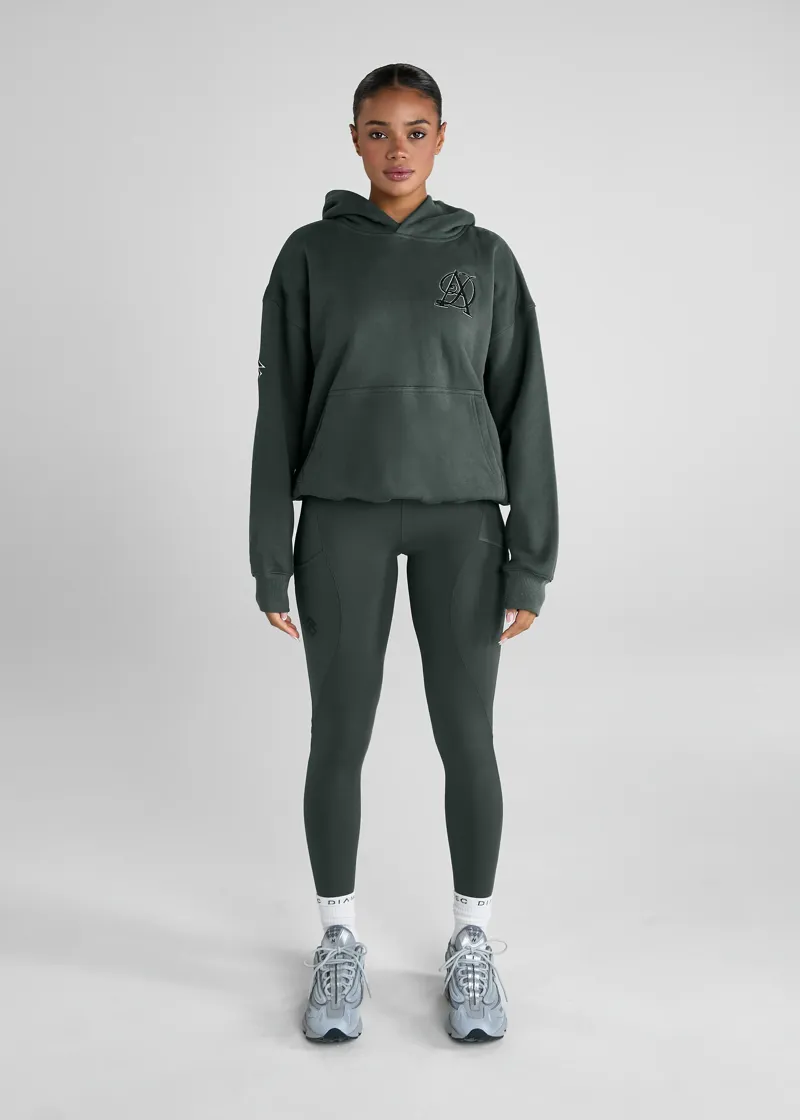 Aztec Diamond Sporting Pull On Hoodie - Fern-1