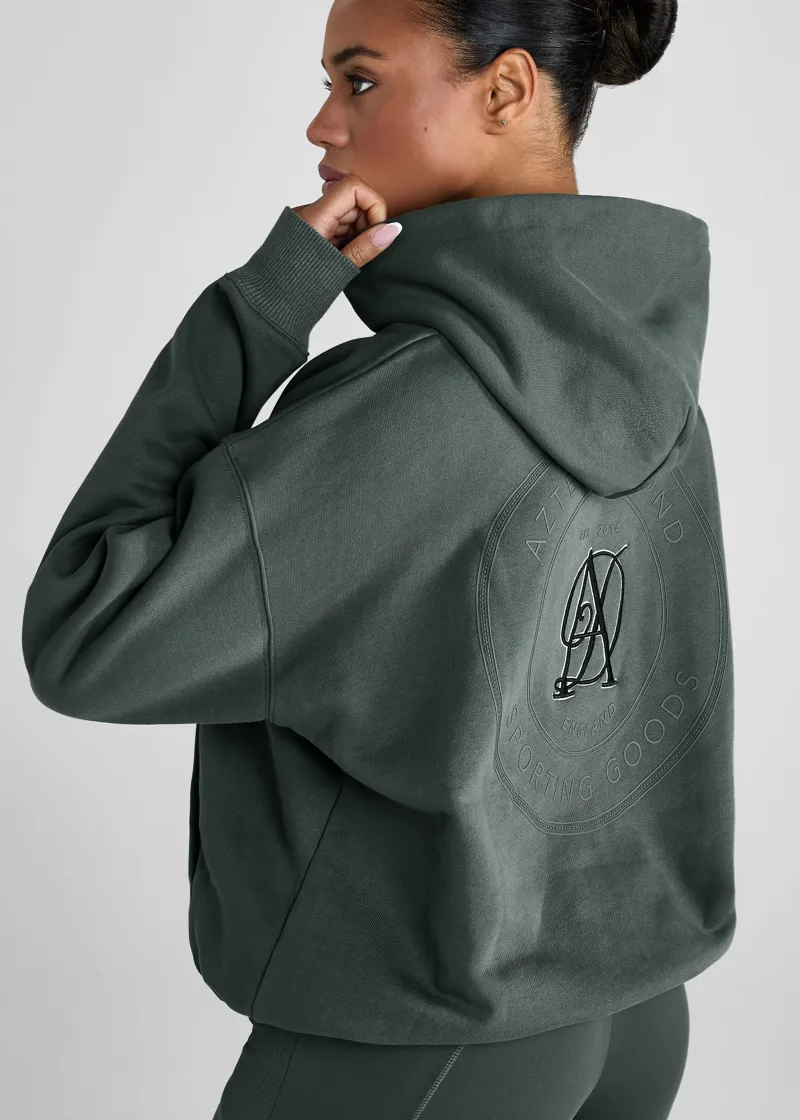Aztec Diamond Sporting Pull On Hoodie - Fern-2