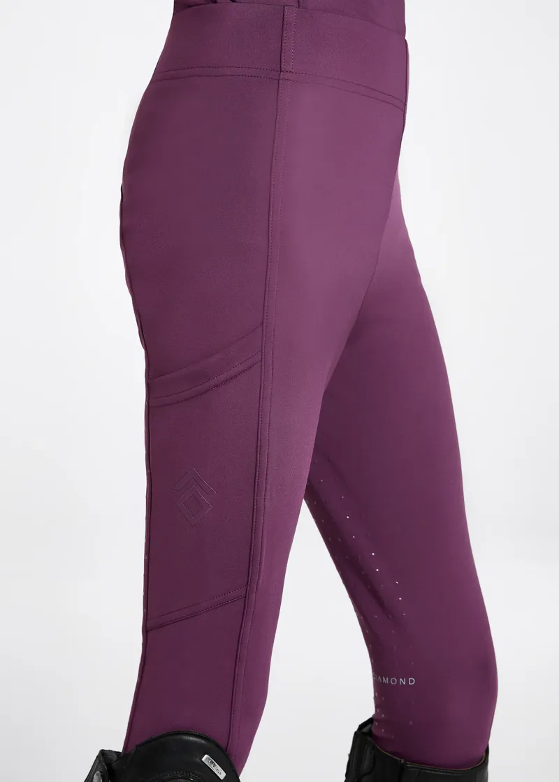 Aztec Diamond Young Rider Full Seat Leggings - Plum-1
