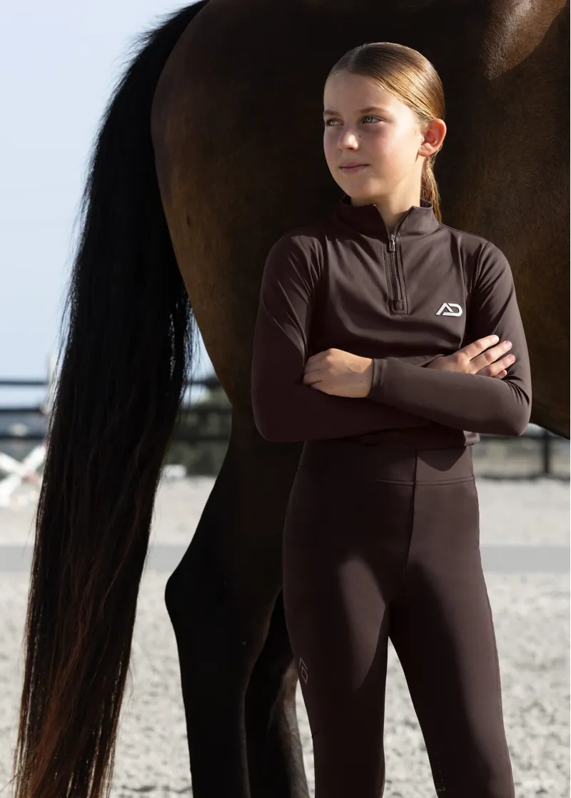 Aztec Diamond Young Rider Base Layer - Espresso
