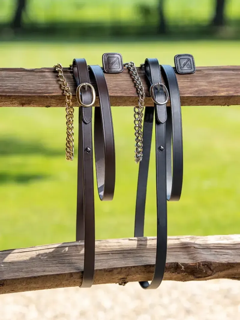 LeMieux Leather Trot Up Chain - Black-5
