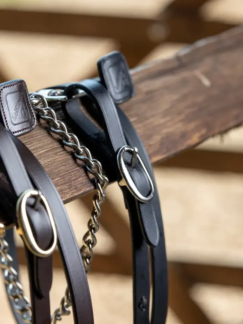 LeMieux Leather Trot Up Chain - Black-2