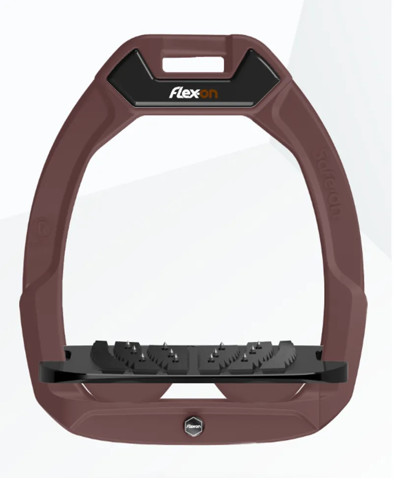 Flex-On Safe-On Ultra Grip Adults Stirrup Irons - Chocolate/Black/Chocolate