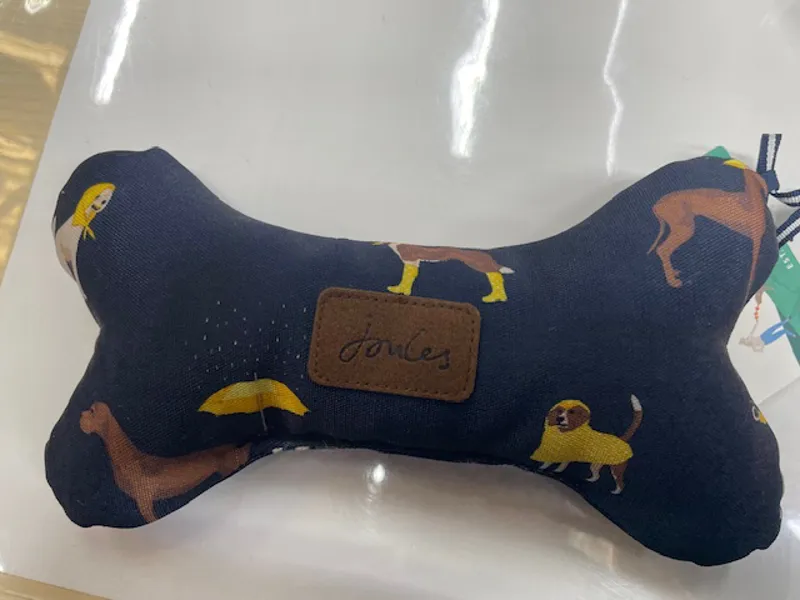 Joules Dog Print Bone Toy -  Navy