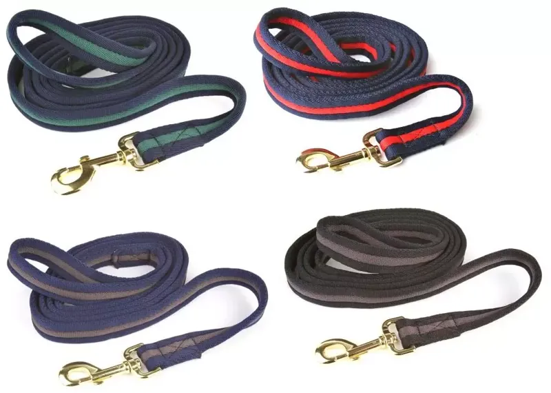 Hy Soft Webbing Lead Rein Without Chain - Navy/ Grey