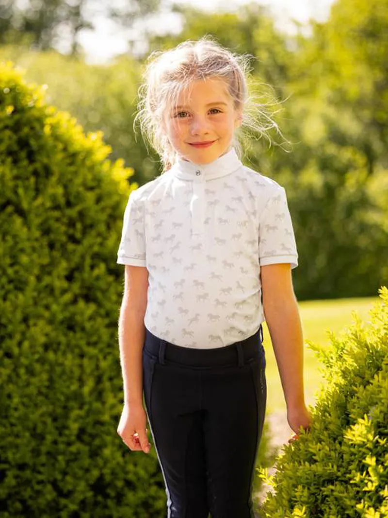 LeMieux Mini Bella Show Shirt - White/Ponies-1