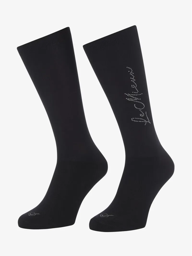 LeMieux Sparkle Competition Socks - Black Medium