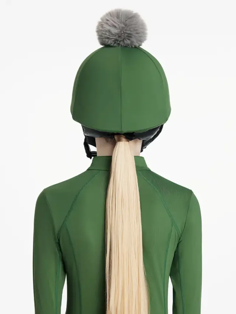 LeMieux Classique Pom Hat Silk - Hunter Green-1