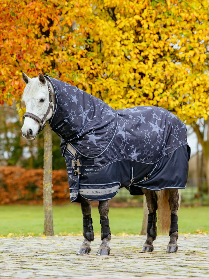 LeMieux Arika Star 100g Turnout Rug - Navy-2