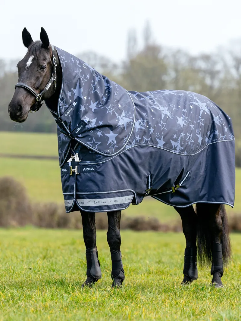 LeMieux Arika Star 100g Turnout Rug - Navy-1
