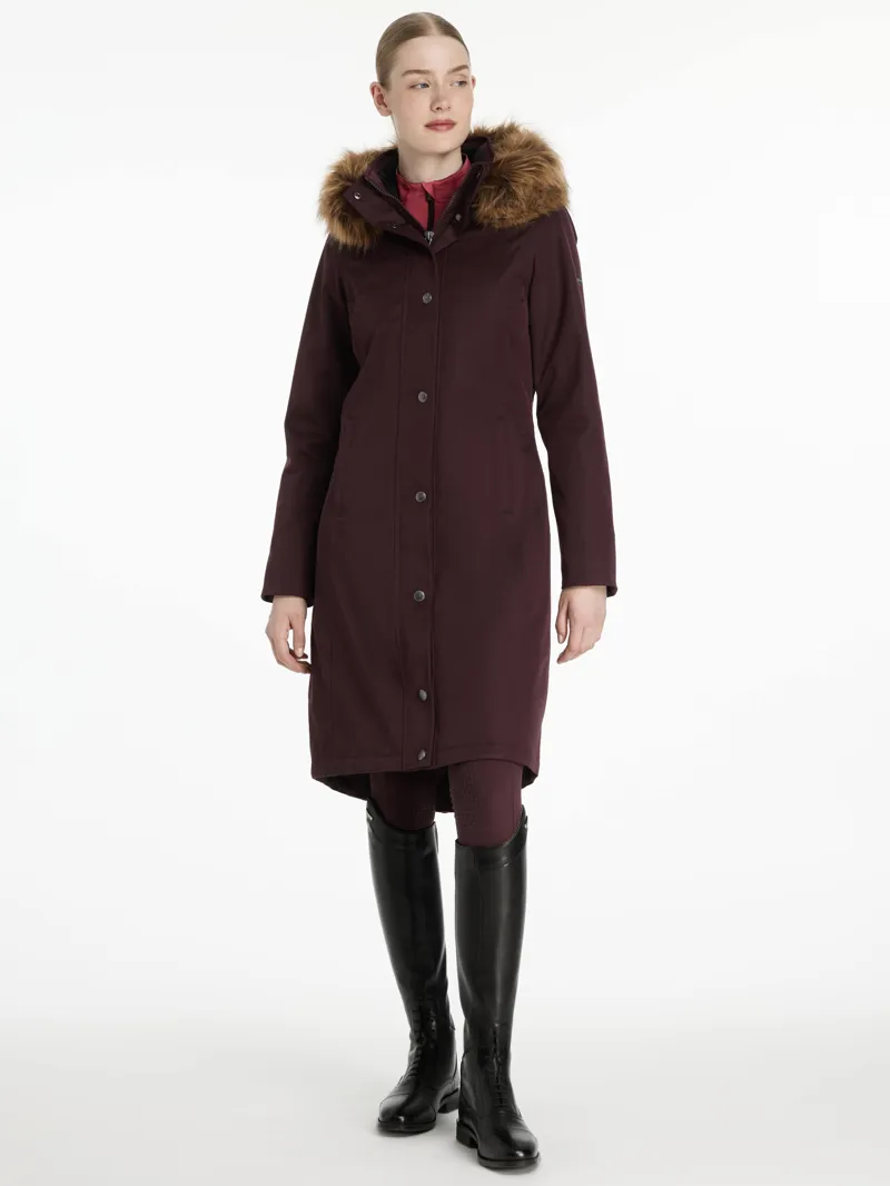 LeMieux Anya Waterproof Riding Coat - Damson-6