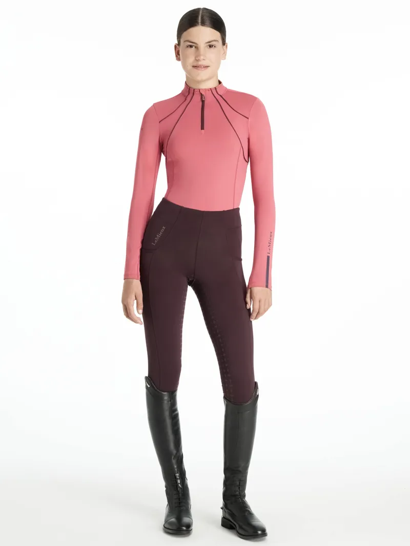 LeMieux Young Rider Mia Mesh Base Layer - Cranberry-5