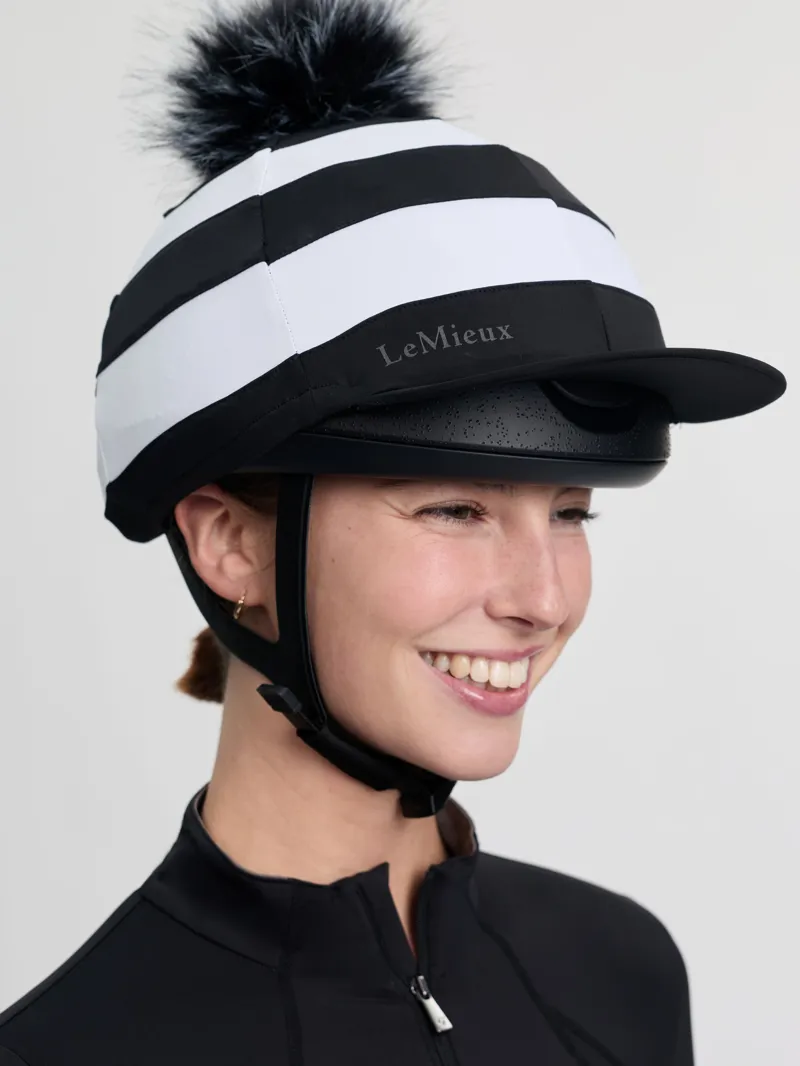 LeMieux Derby Pom Hat Silk - Black-3