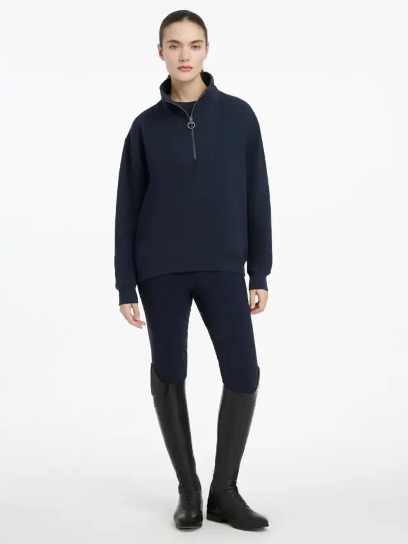 Lemieux Keira Quarter Neck Sweat - Navy-3