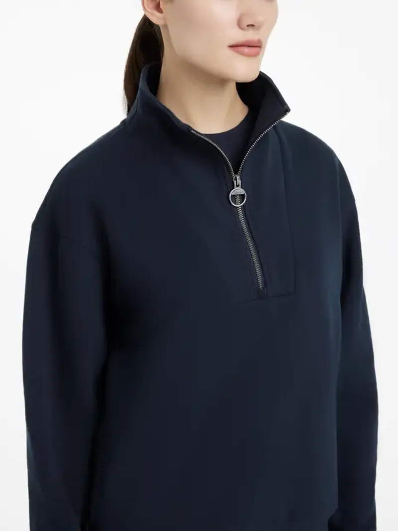 Lemieux Keira Quarter Neck Sweat - Navy-2