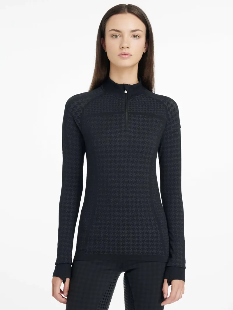 LeMieux Aspen Houndstooth Quarter Zip Top