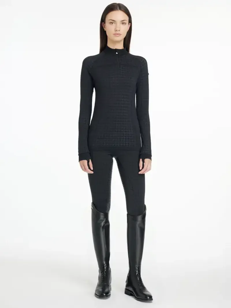 LeMieux Aspen Houndstooth Quarter Zip Top-5