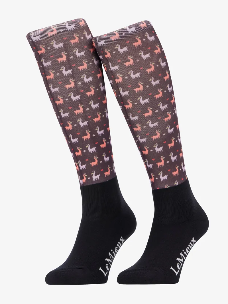LeMieux Footsie Socks Llamas - Damson