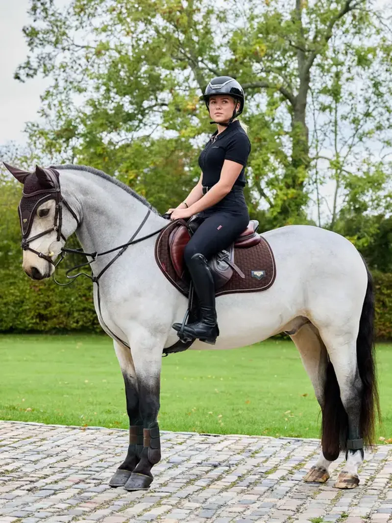 LeMieux Puissance Suede Close Contact Square - Brown Large-2