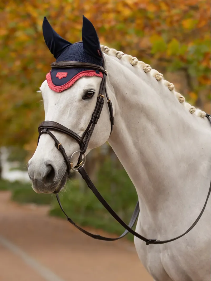 LeMieux Loire Fly Hood - Navy/Cranberry