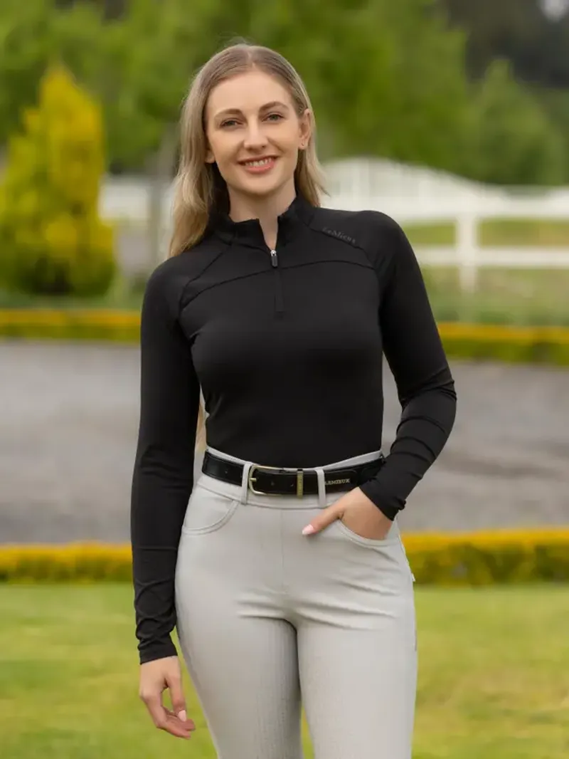 LeMieux Airflow Long Sleeve Base Layer - Black-1