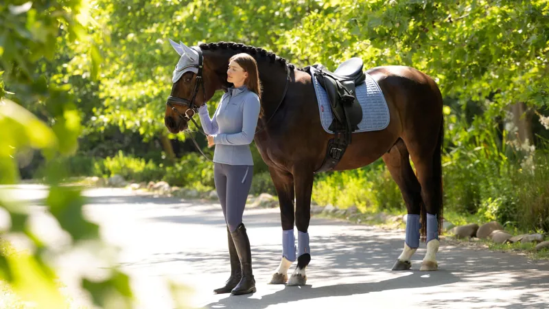 LeMieux Suede Dressage Square - Powder Blue Large-1