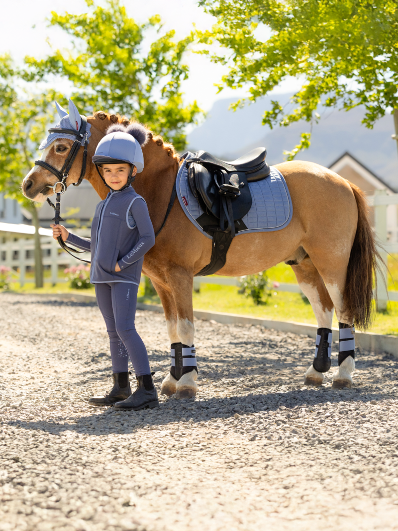 LeMieux Mini Suede Close Contact Square - Powder Blue XS-2