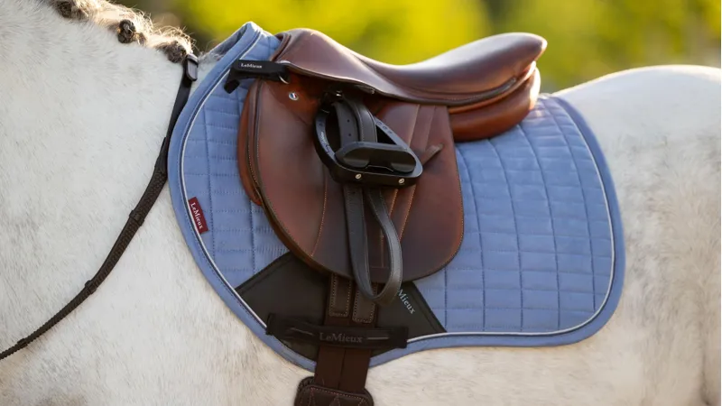 LeMieux Mini Suede Close Contact Square - Powder Blue XS-3