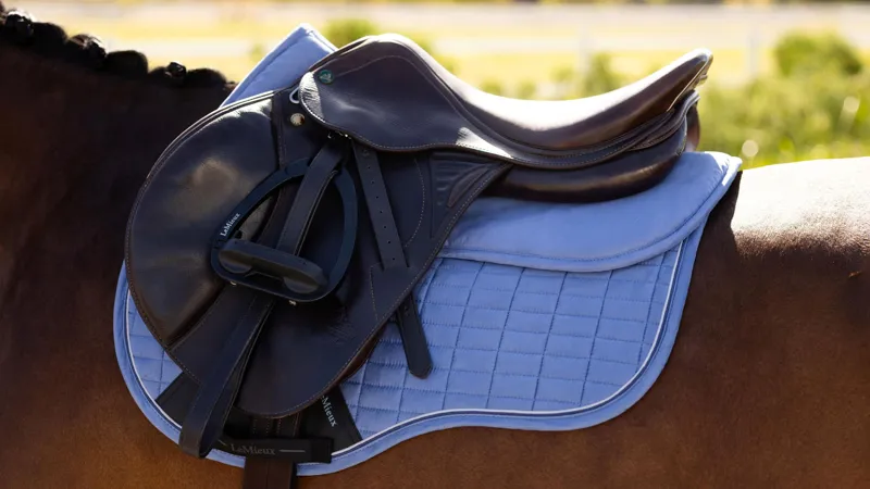 LeMieux Suede Half Pad - Powder Blue Large-3