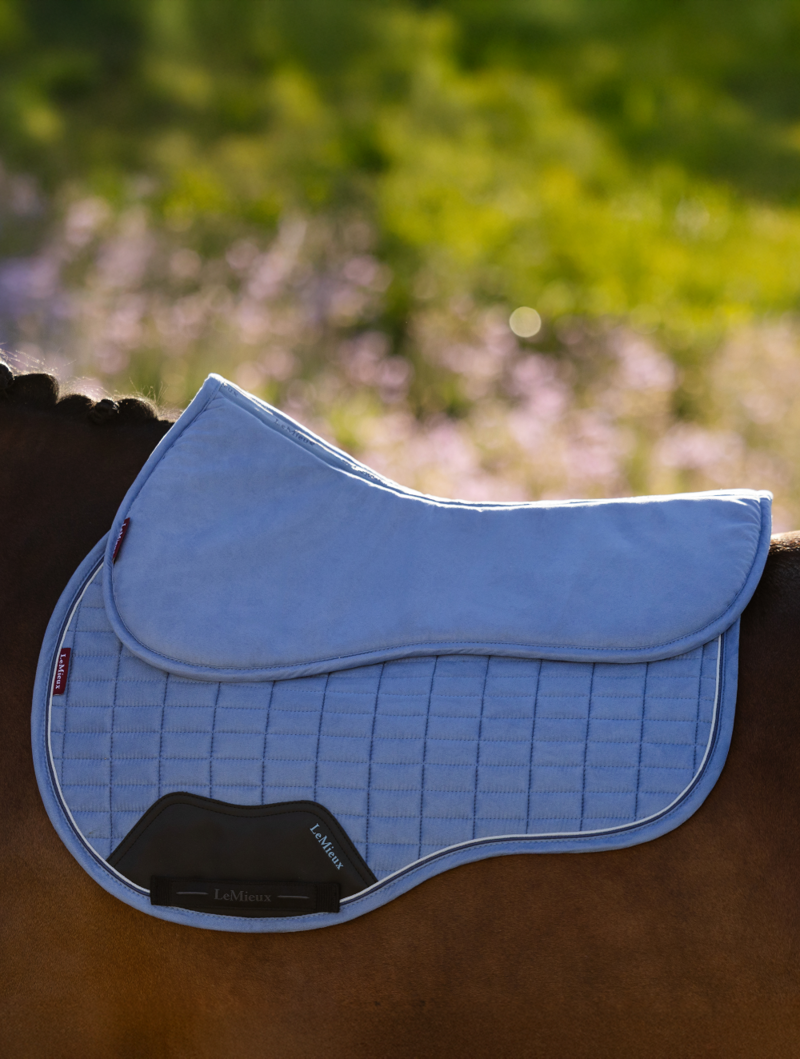LeMieux Suede Half Pad - Powder Blue Large-2