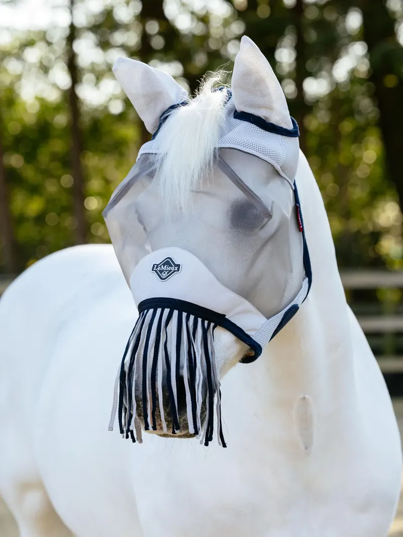 LeMieux Fringe Fly Mask - Navy-1