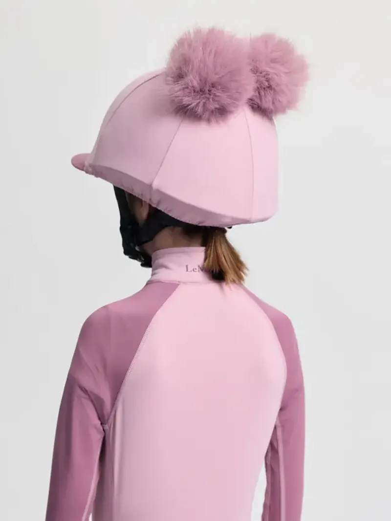 LeMieux Double Pom Hat Silk - Fondant-1