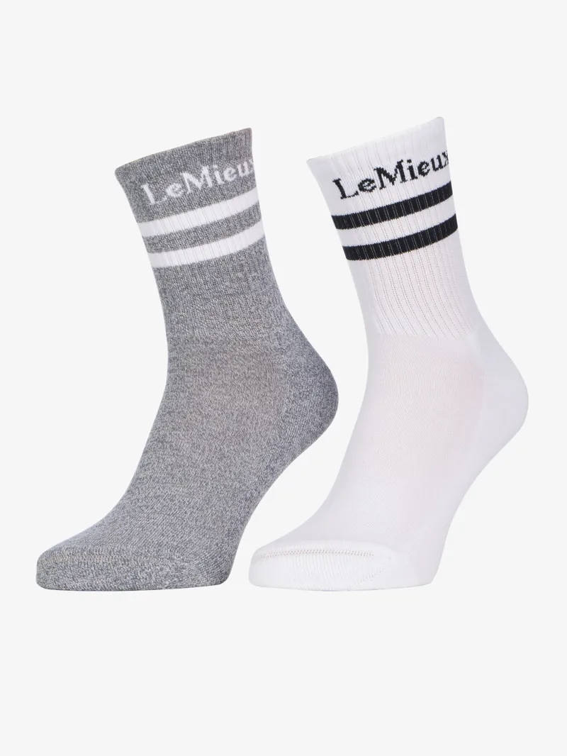 LeMieux Crew Socks 2 Pack - White