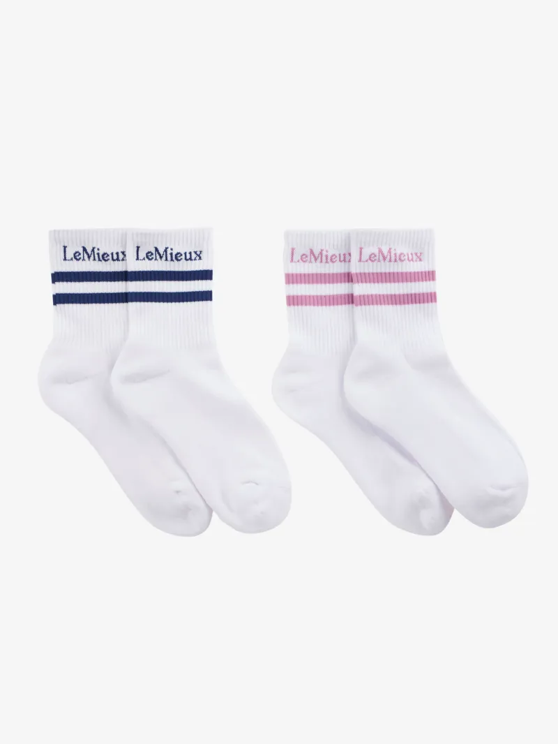LeMieux Crew Socks 2 Pack - Shadow/Fondant