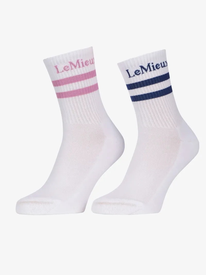 LeMieux Crew Socks 2 Pack - Shadow/Fondant-3