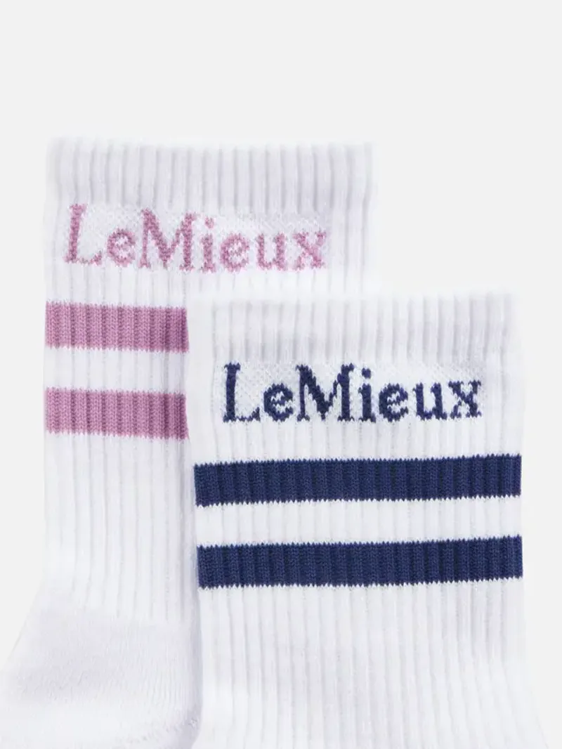 LeMieux Crew Socks 2 Pack - Shadow/Fondant-2