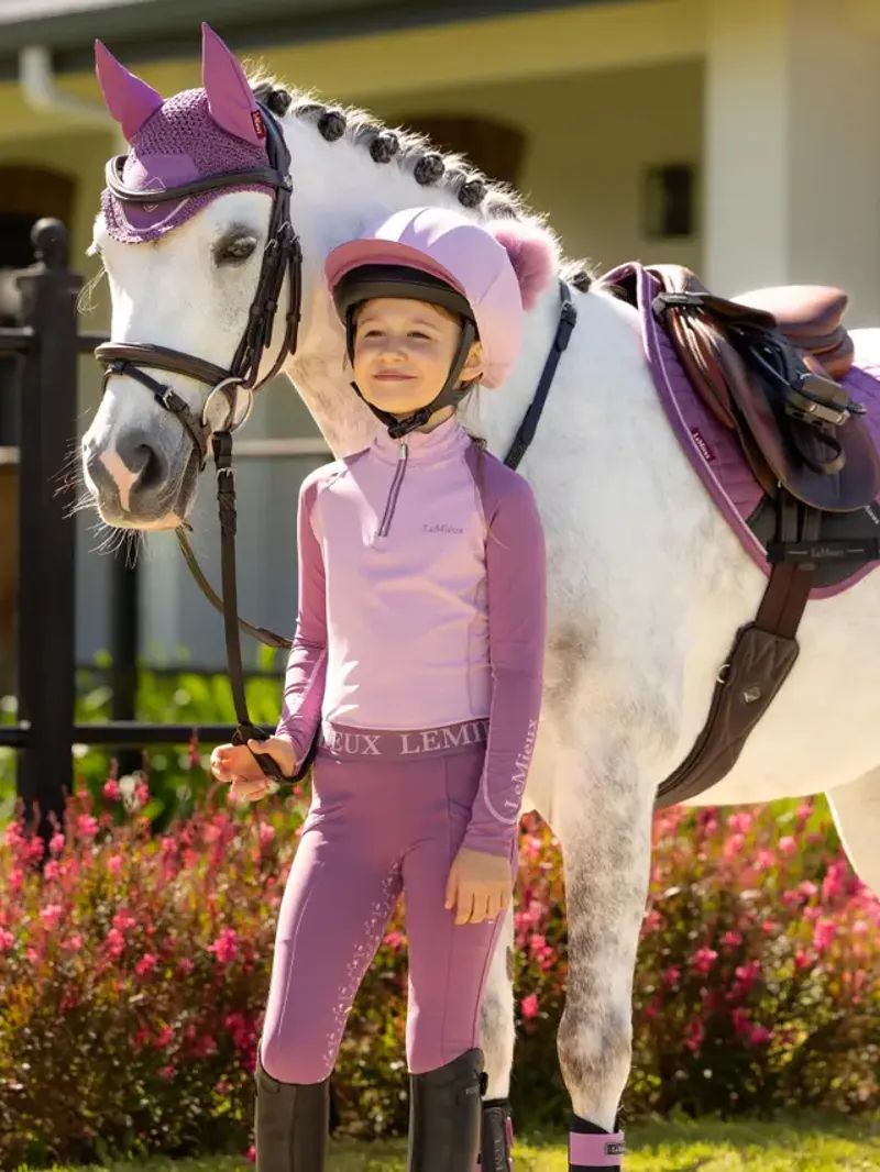 LeMieux Double Pom Hat Silk - Fondant-2