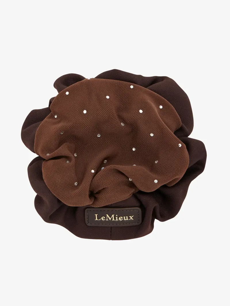 LeMieux Scrunchie with Crystal Hair Net Brown/Brown