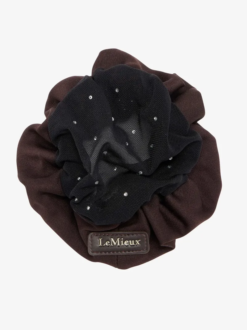 LeMieux Scrunchie with Crystal Hair Net Brown/Black