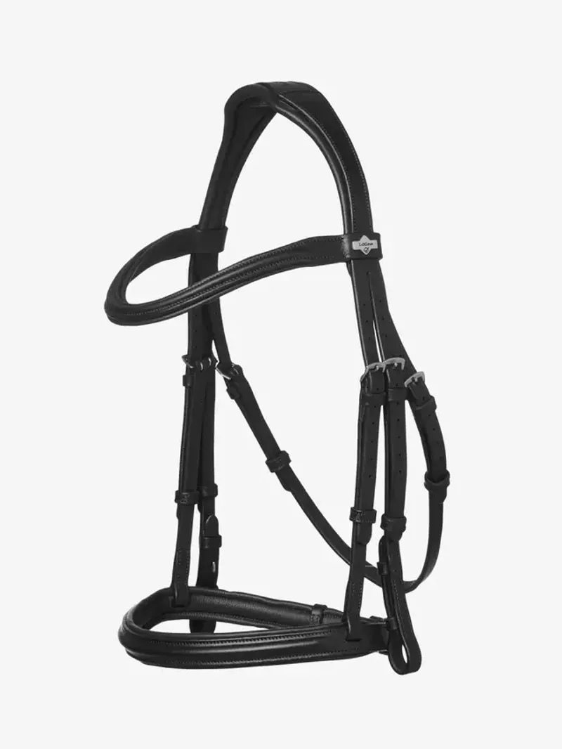 LeMieux Arika Anatomic Cavesson Bridle - Black/Silver-2
