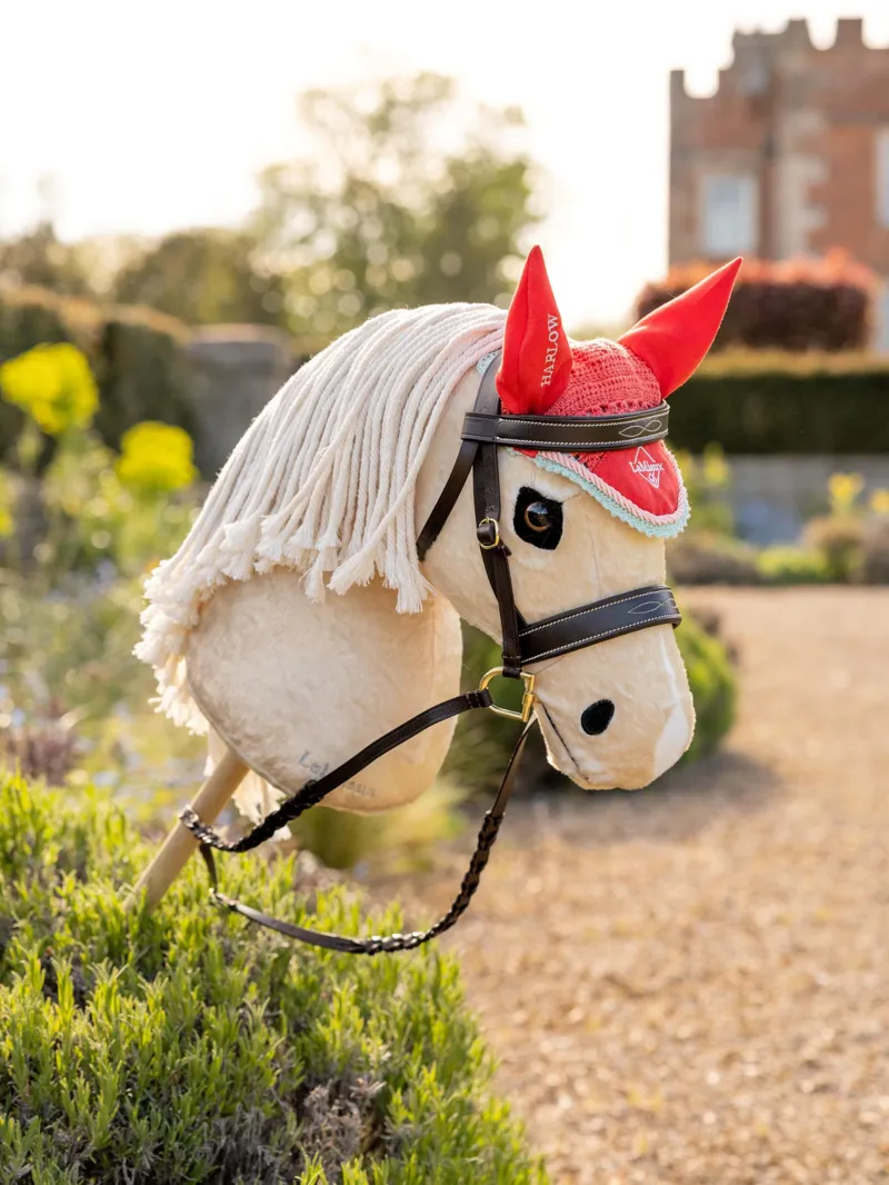 LeMieux Harlow Hobby Horse Fly Hood - Coral Crush-1