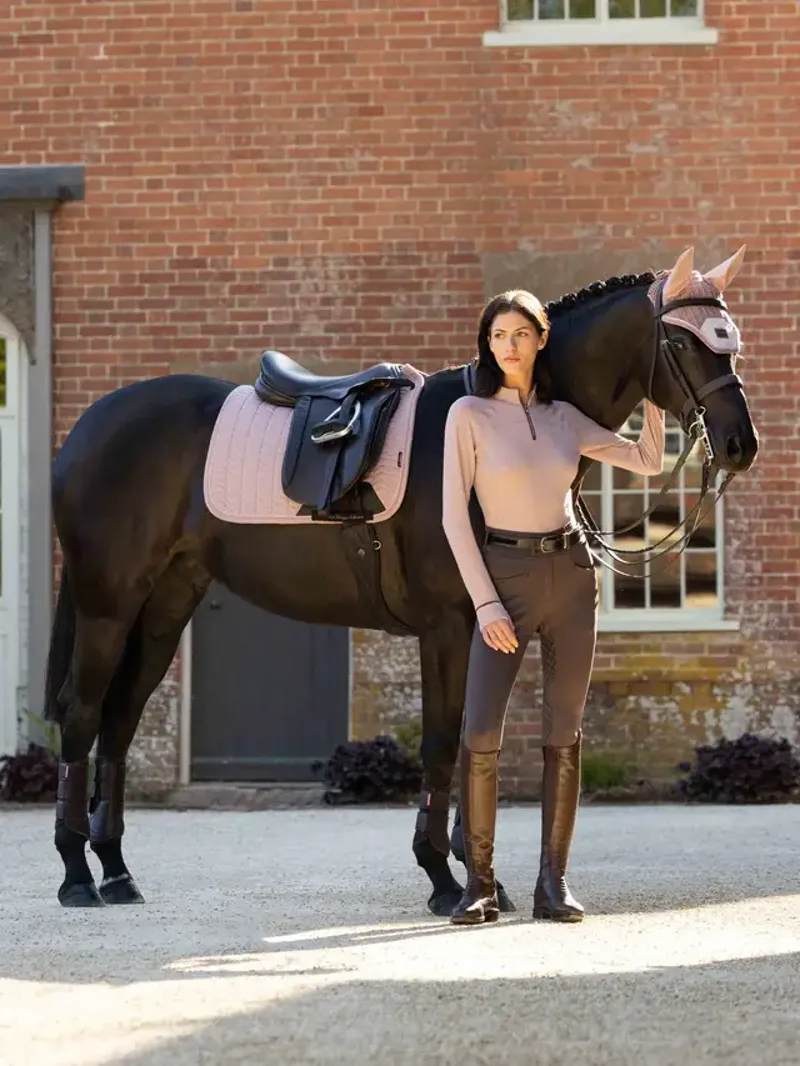 LeMieux Heritage Herringbone Dressage Square - Wild Rose Large-3