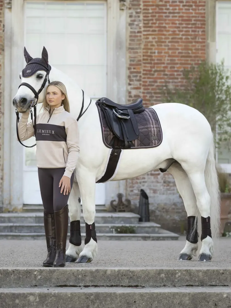LeMieux Heritage Check Dressage Square - Cocoa Large-2