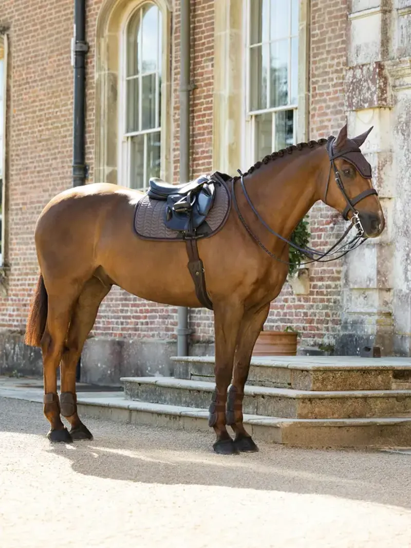 LeMieux Heritage Herringbone Jump Square - Cocoa-2