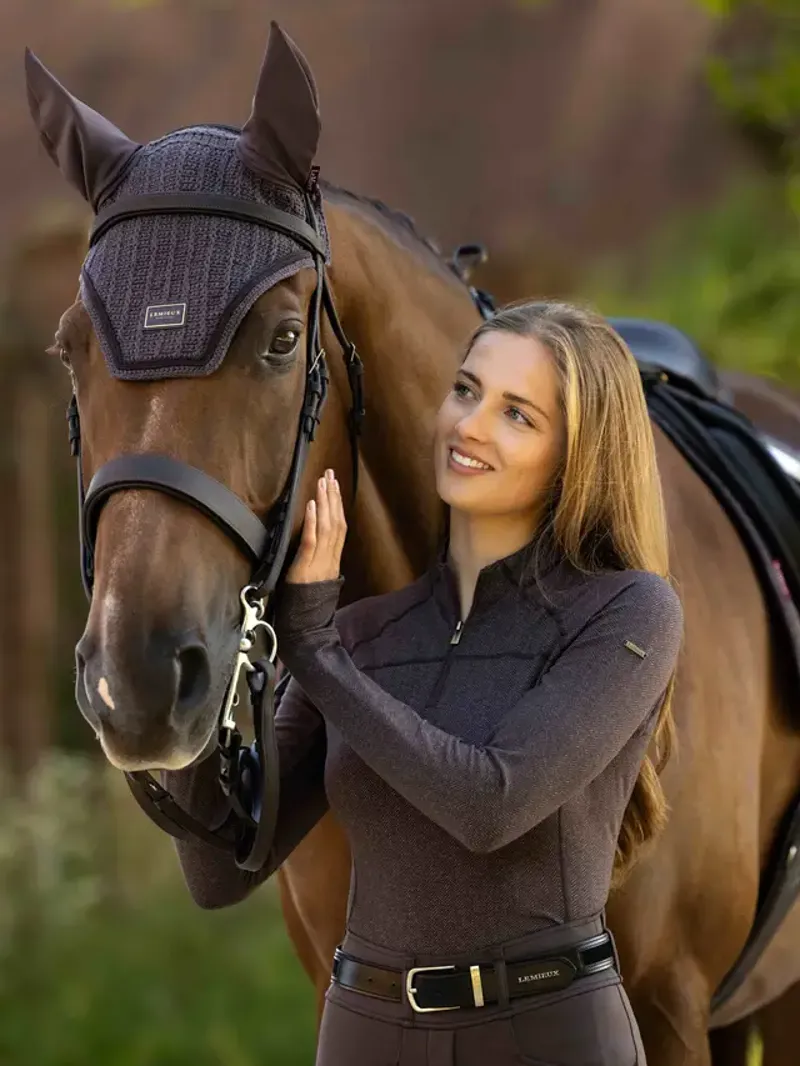 LeMieux Heritage Fly Hood - Cocoa Large-2