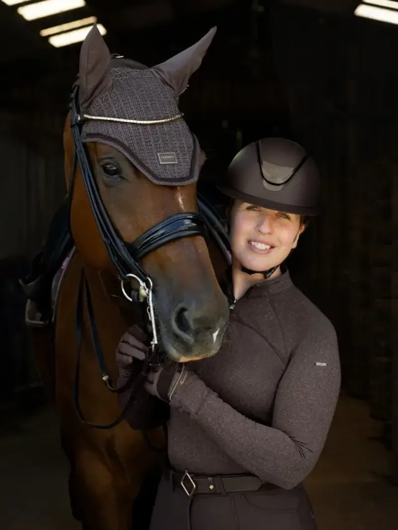 LeMieux Heritage Fly Hood - Cocoa Large-3