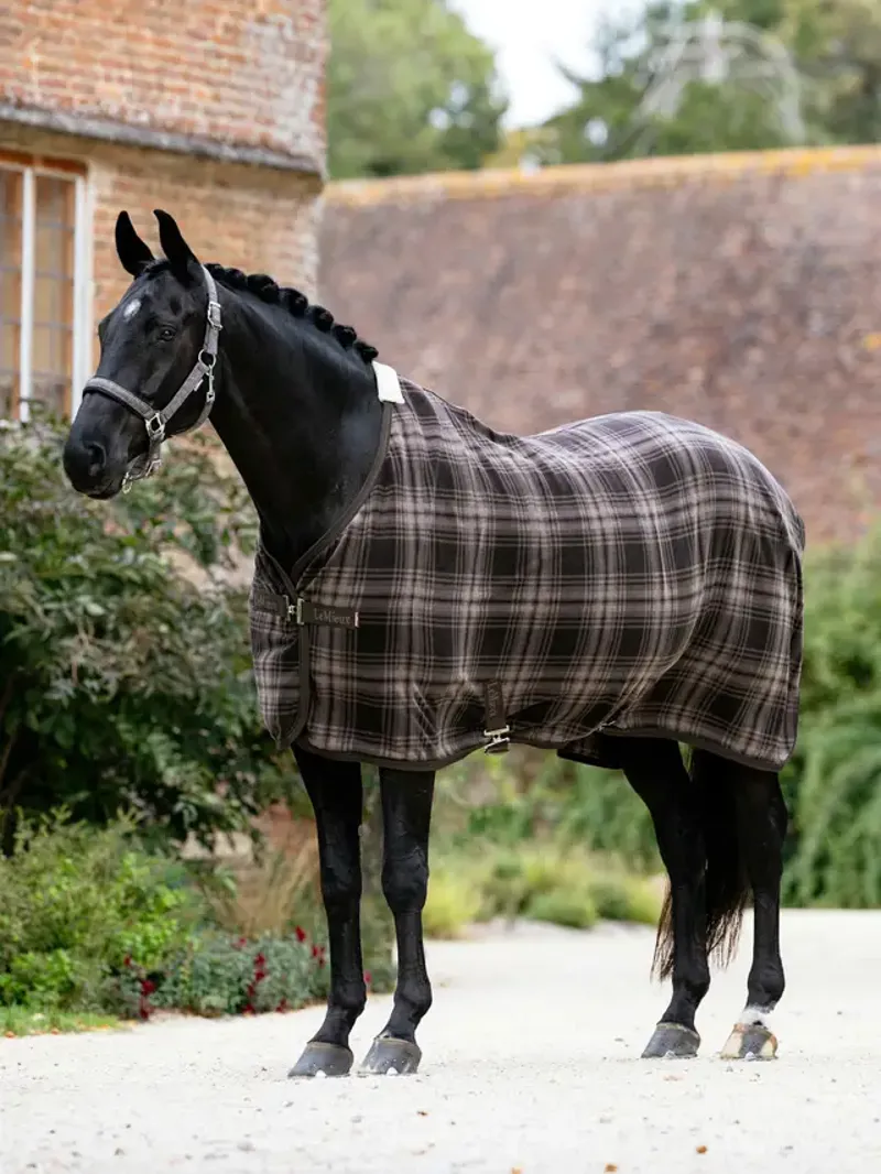 LeMieux Heritage Check Fleece Rug - Cocoa-1